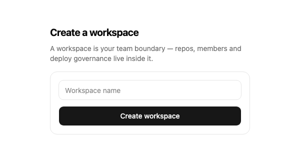워크스페이스 만들기: 워크스페이스 이름과 Create workspace
